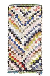 Alfombra Marroquí Bereber Boucherouite 210 x 115 cm