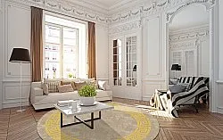 Alfombras redondeadas - Myra (beige/amarillo)