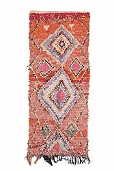Alfombra Marroquí Bereber Boucherouite 245 x 105 cm