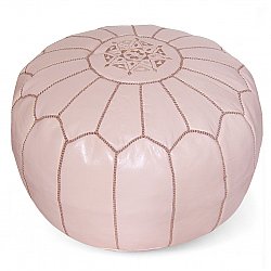 Sittpuff - Marockansk läderpuff (rosa)
