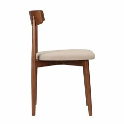 Silla - Ystad (nuez/beige) - 2 piezas
