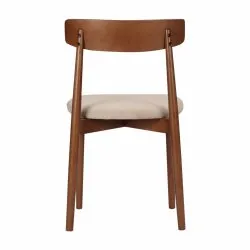 Silla - Ystad (nuez/beige) - 2 piezas