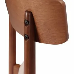 Silla - Ystad (nuez/beige) - 2 piezas