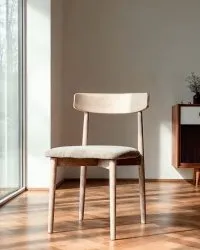 Silla - Ystad (roble blanco/beige) - 2 piezas