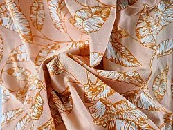 Cortinas - Cortina de algodón - Leaves (naranja)