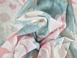 Cortinas - Cortina de algodón Serena (turquesa/rosa)