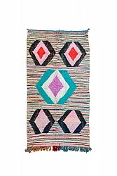 Alfombra Marroquí Bereber Boucherouite 140 x 255 cm