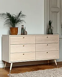 Cómoda - Prime - 6 lådor (roble blanco)