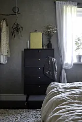 Cómoda - Prime - 5 lådor (nogal/latón)