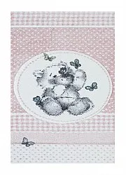 Alfombra para la habitación de los niños ALFOMBRA INFANTIL para niño niña Atlas Teddybear rosa oso de peluche
