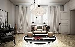 Alfombras redondeadas - Develi (negro/blanco)