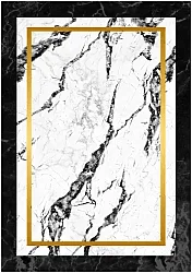 Alfombra Wilton - Avola (negro/blanco/dorado)