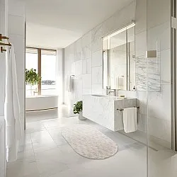 Alfombra de baño ovalada - Bevin (blanquecino)