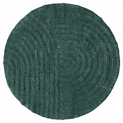Alfombra de baño redonda - Embla (verde oscuro)