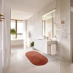 Alfombra de baño ovalada - Embla (terracota)