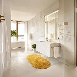 Alfombra de baño ovalada - Evena (amarillo)