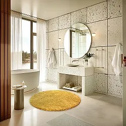 Alfombra de baño redonda - Evena (amarillo)