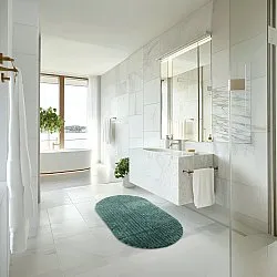 Alfombra de baño ovalada - Evena (verde oscuro)
