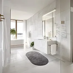 Alfombra de baño ovalada - Gertie (gris oscuro)