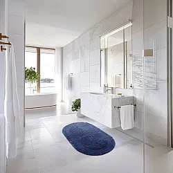 Alfombra de baño ovalada - Nila (azul)