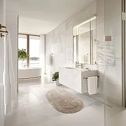 Alfombra de baño ovalada - Nila (beige)