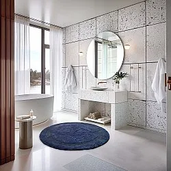 Alfombra de baño redonda - Nila (azul)