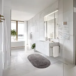 Alfombra de baño ovalada - Nila (gris oscuro)