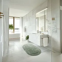 Alfombra de baño ovalada - Nila (verde claro)
