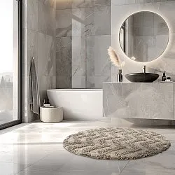 Alfombra de baño redonda - Tressa (beige)
