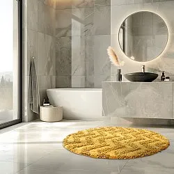 Alfombra de baño redonda - Tressa (amarillo)