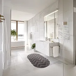 Alfombra de baño ovalada - Tressa (gris oscuro)