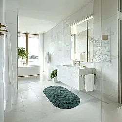 Alfombra de baño ovalada - Tressa (verde oscuro)