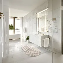 Alfombra de baño ovalada - Tressa (blanquecino)