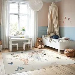 Alfombra infantil - Animal Map (beige)