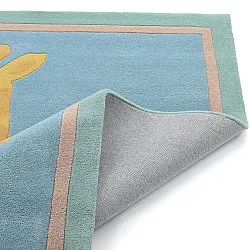 Alfombra Infantil - Giraffe Hand Tufted Wool Premium (azul claro/multicolor)