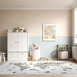Alfombra infantil - Kids World Map (verde)
