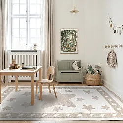 Alfombra Infantil - Star Frame (crema/marrón)