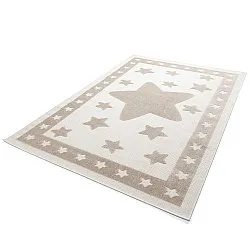 Alfombra Infantil - Star Frame (crema/marrón)