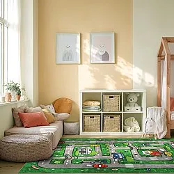 Alfombra infantil - Village Road (verde)