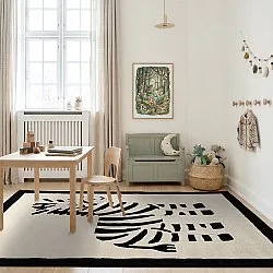 Alfombra Infantil - Zebra Hand Tufted Wool Premium (beige/negro)