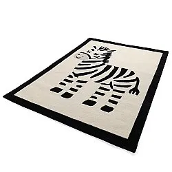 Alfombra Infantil - Zebra Hand Tufted Wool Premium (beige/negro)