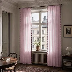 Cortinas (paquete de 2) - Cortinas de algodón Yrsa (rosa)