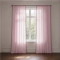 Cortinas (paquete de 2) - Cortinas de algodón Yrsa (rosa)