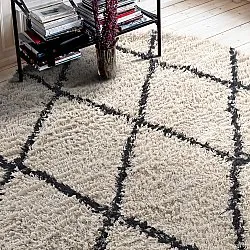 Alfombras redondeadas - Alcott Natural Cotton Shaggy (negro/blanco)