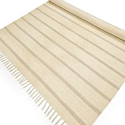 Alfombra de algodón - Helle (blanquecino/gris)