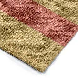 Alfombra de algodón - Nilo (amarillo mostaza/terracota)