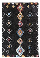 Alfombras de pelo largo - Marden Natural Cotton Shaggy (negro/multicolor)