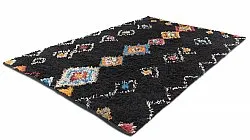 Alfombras de pelo largo - Marden Natural Cotton Shaggy (negro/multicolor)