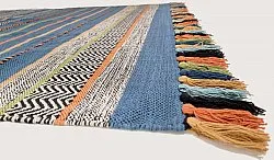 Alfombra de algodón - Bouira (azul/multi)