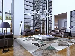 Alfombra Wilton - Feres (gris/beige/multicolor)